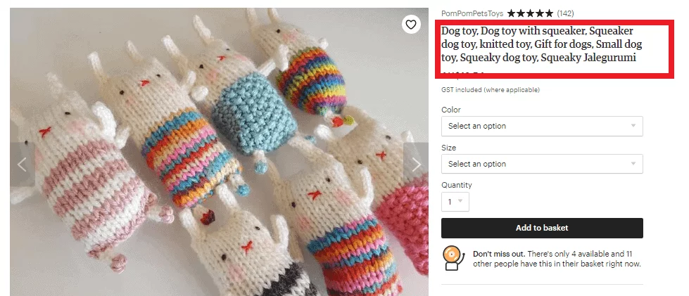 The Complete Guide To Etsy SEO 18 product title example
