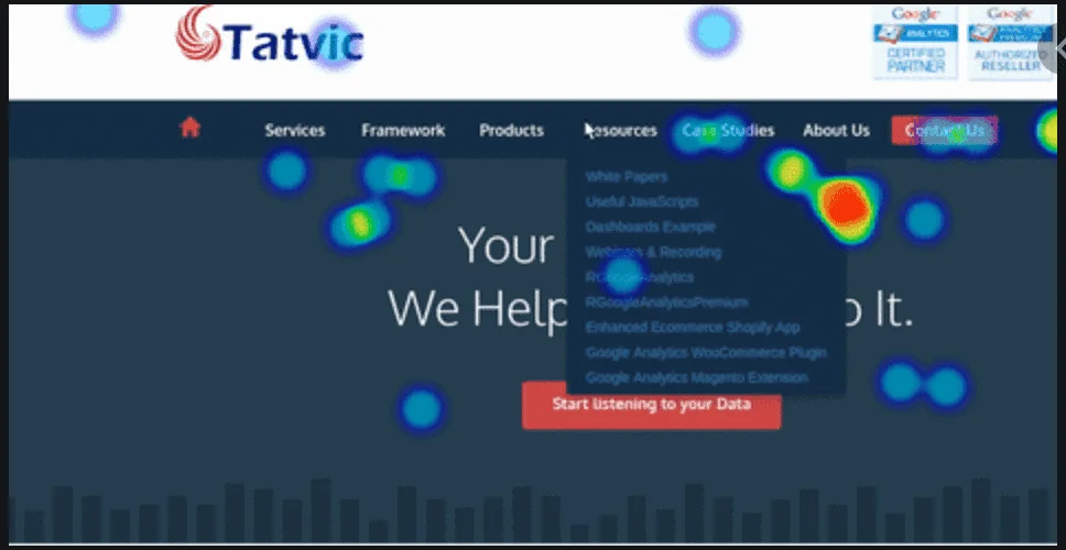 Clickmap heatmap