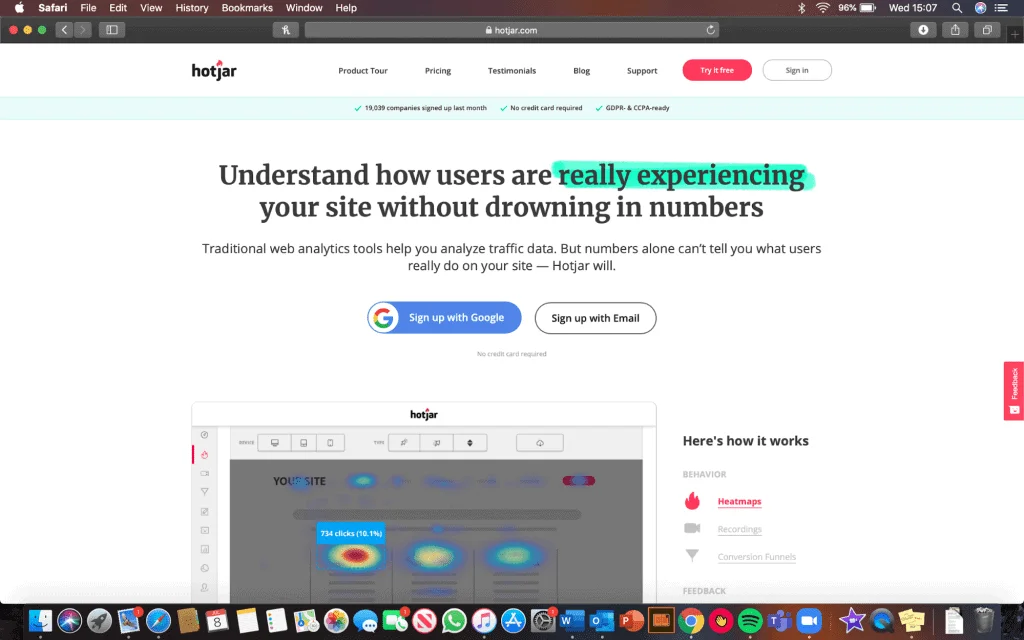 Hotjar Heatmap tool