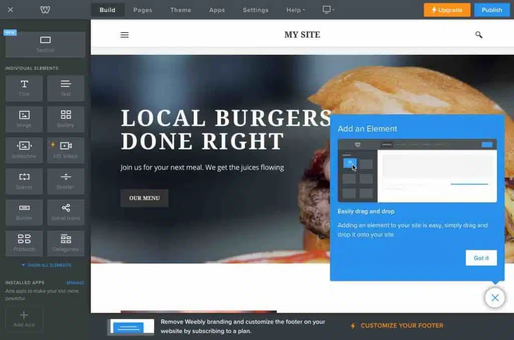 weebly dashboard
