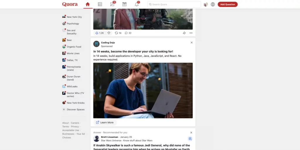 ad in feed too.
