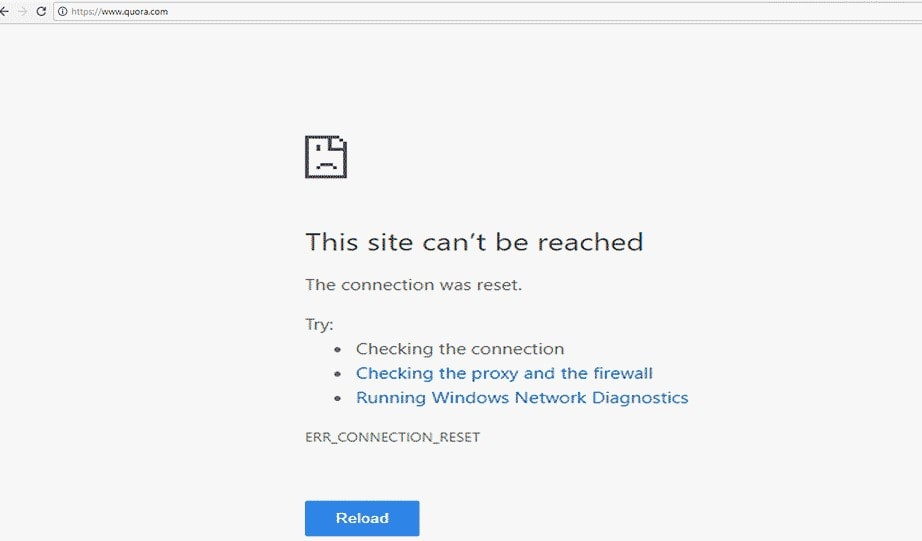 Broken Link Errors: Connection Reset Error | TheBlogging Box.com