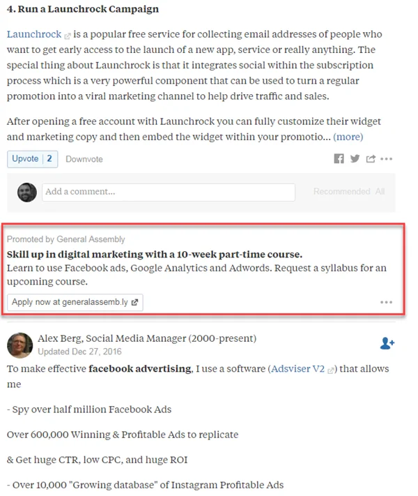 quora ads in the wild