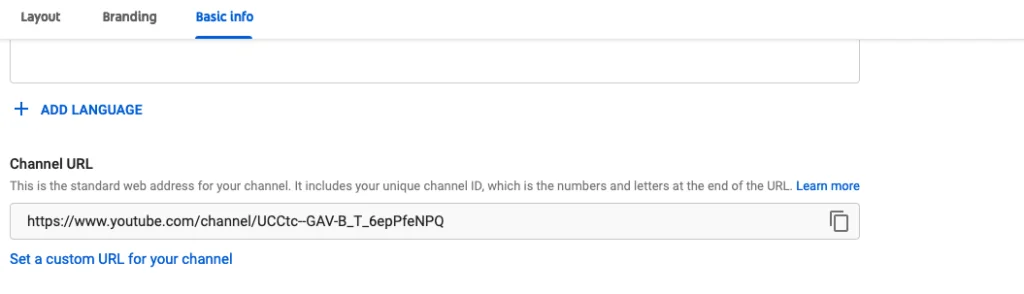 how to change YouTube channel URL