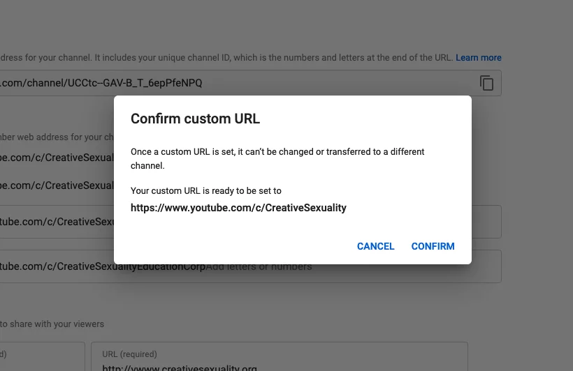 how to change youtube channel url 3