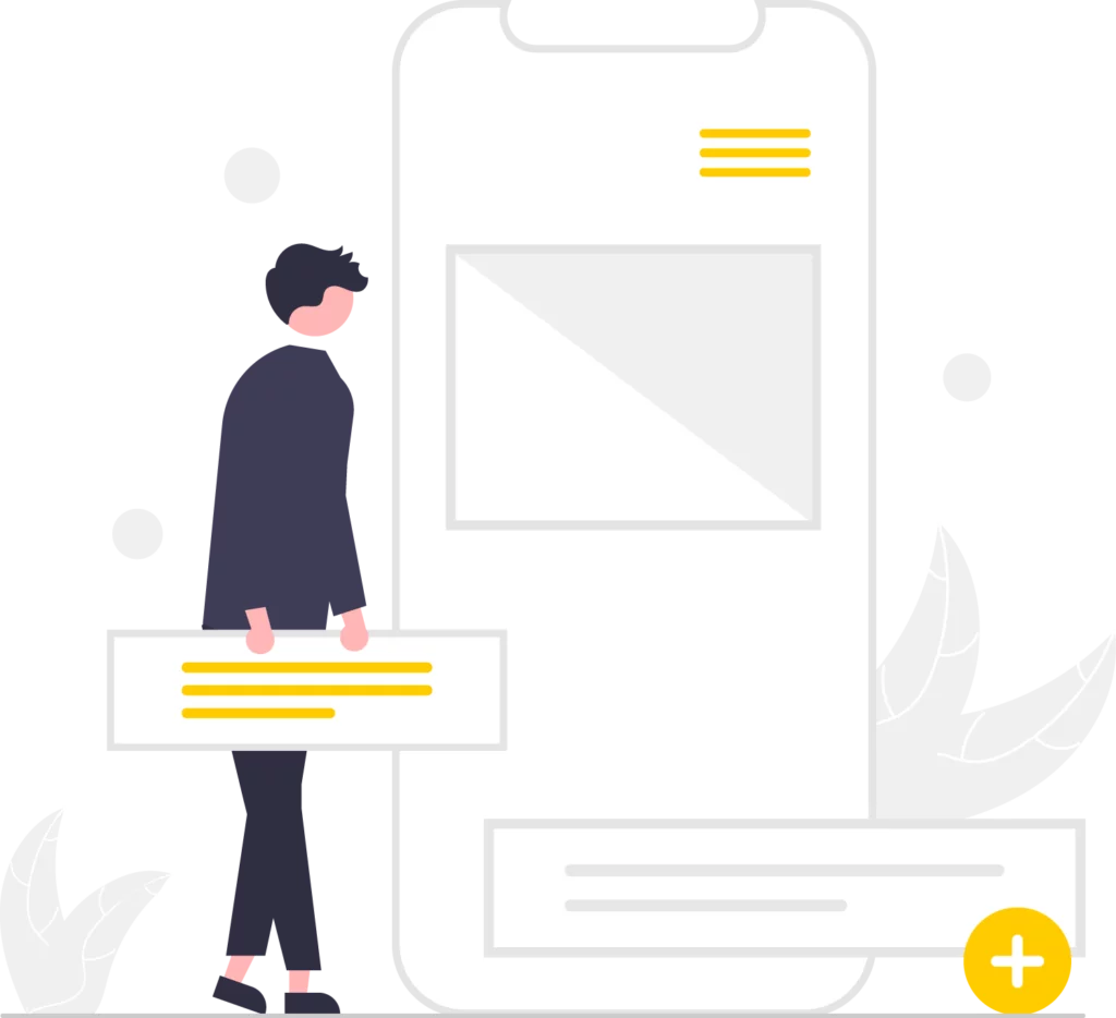 Person-carrying-messages-next-to-smartphone