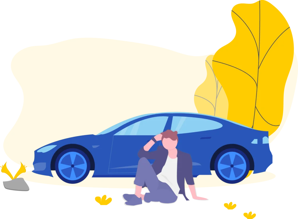 car and men sitting