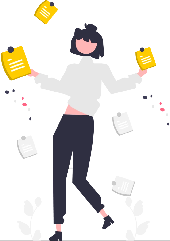 woman-juggling-Guerrilla-Marketing-documents