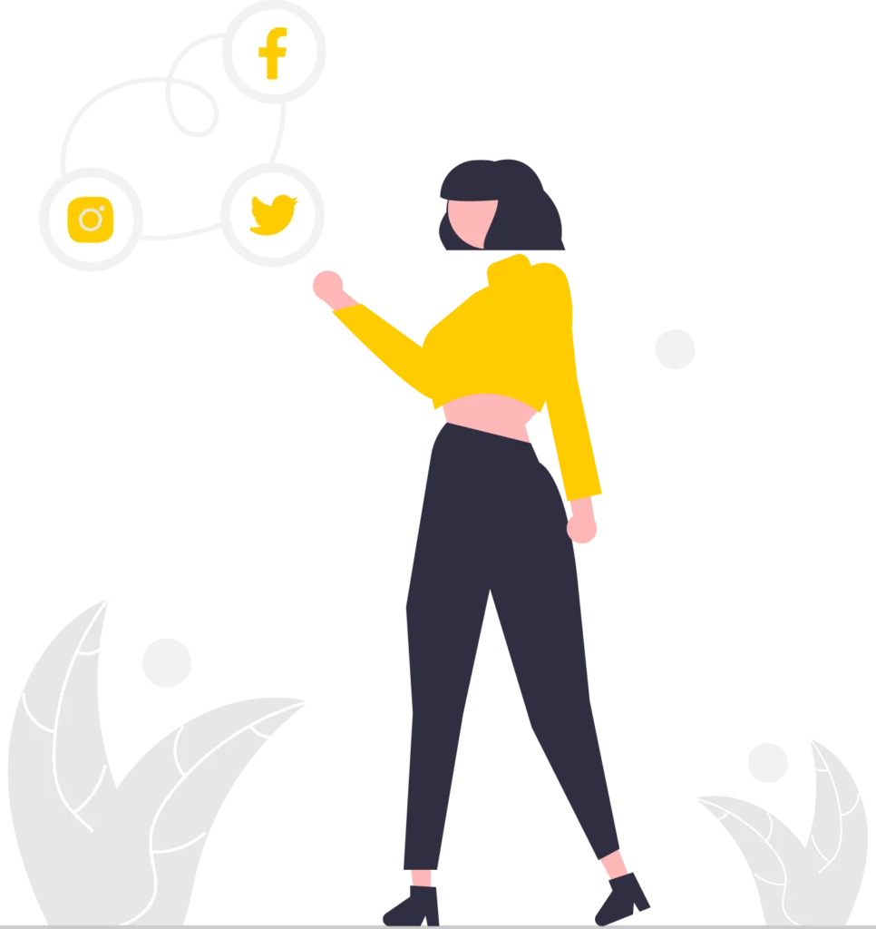 woman-interacting-with-social-media-icons