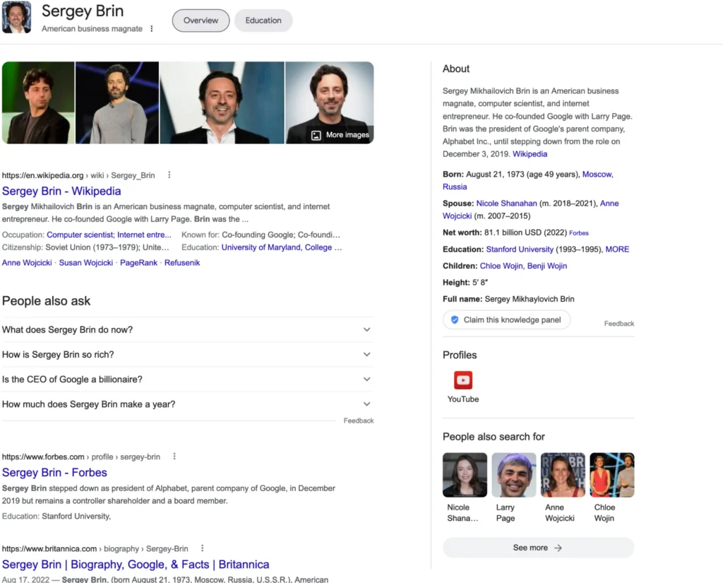 Google Knowledge Panel