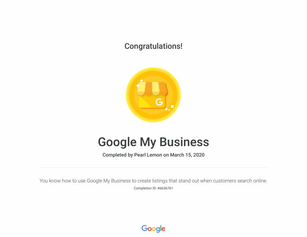 Google My Business Google 1