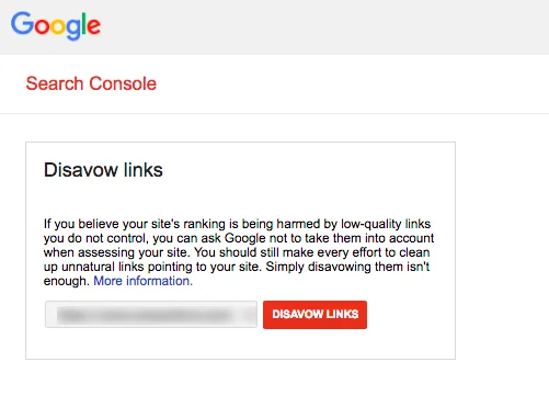Google Search console Removing and Disavowing Bad Links