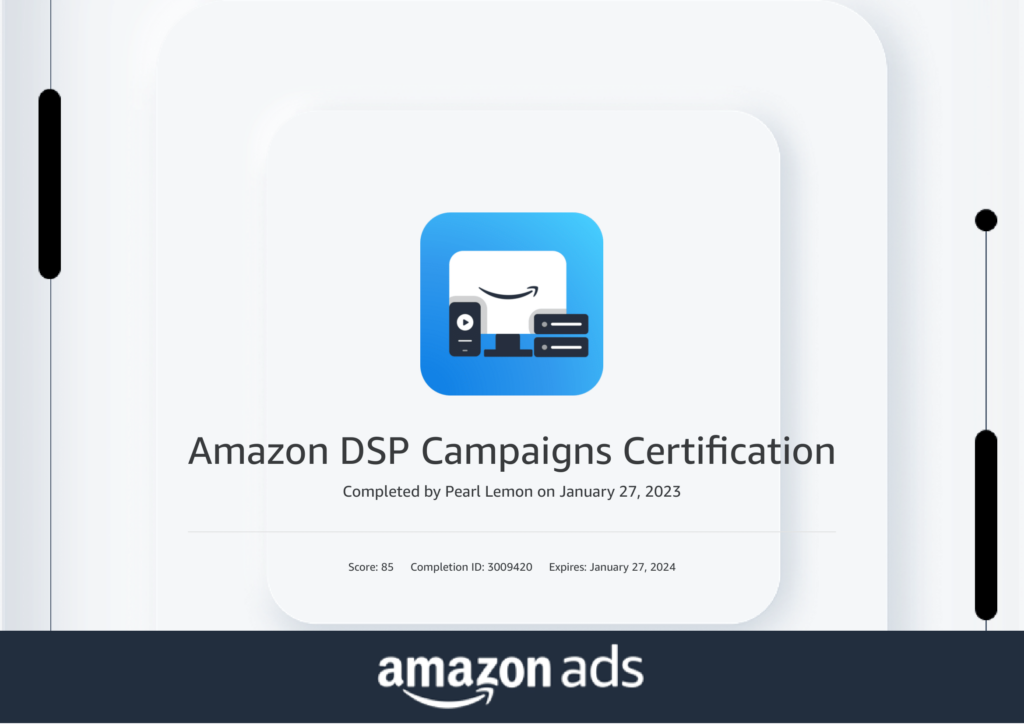 Amazon DSP Certification Learning console 1