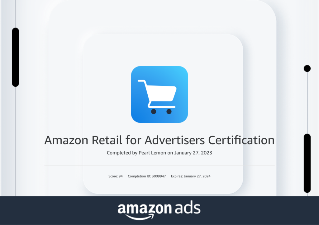 Amazon retail for advertisers Certification Learning console