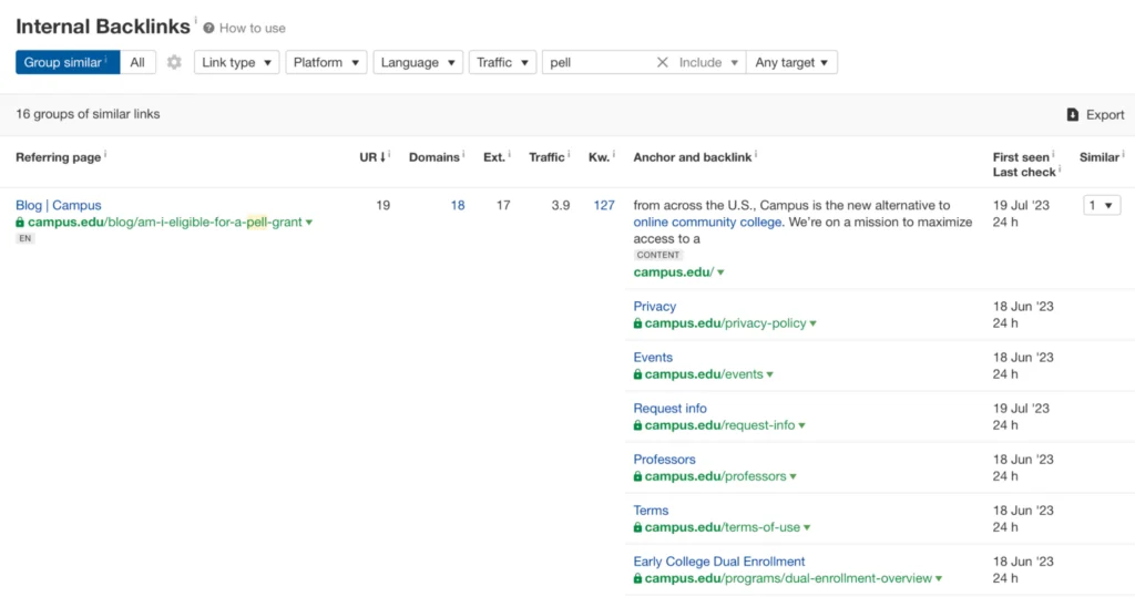 Internal Backlink