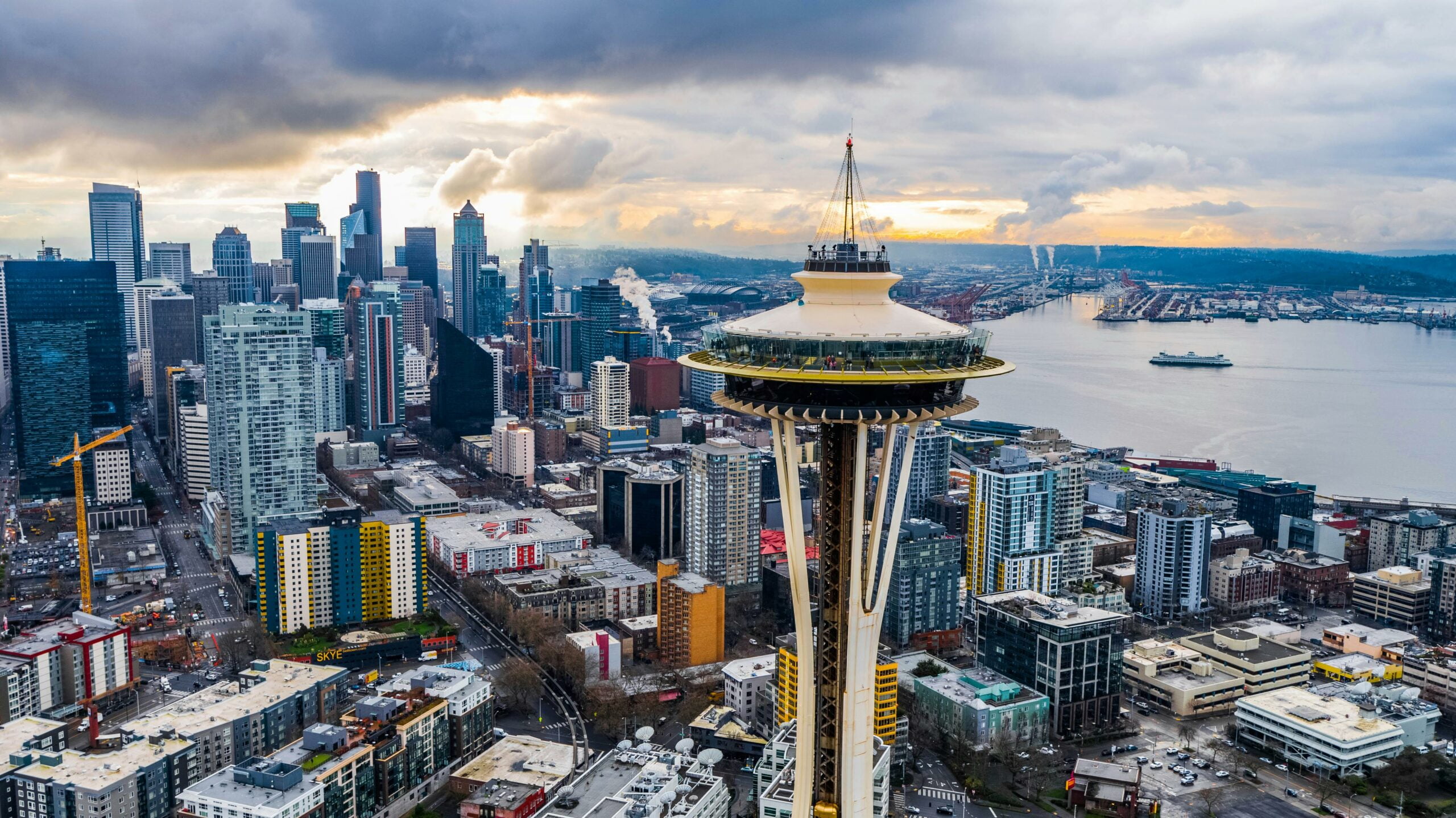 Seattel Aerial View Of City Buildings