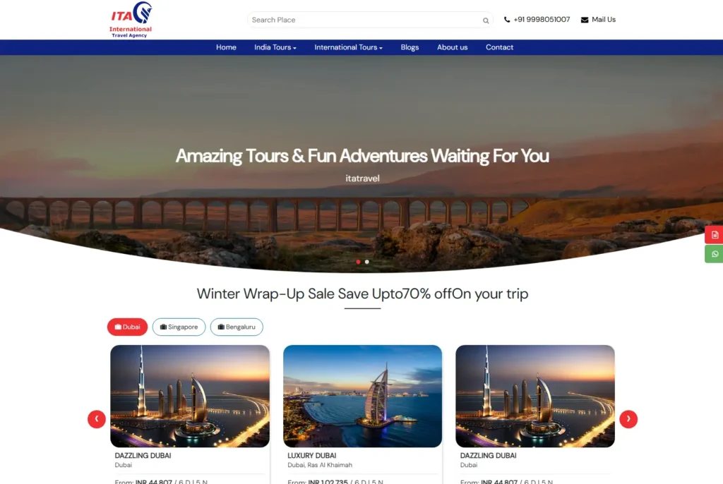 Case Study: Boosting SEO for a Global Travel Company with High-Quality Link Building 36 Screenshot of website International Travel Company