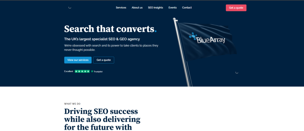 Top 17 Digital Marketing Agencies in the UK (2025) 12 12. Blue Array