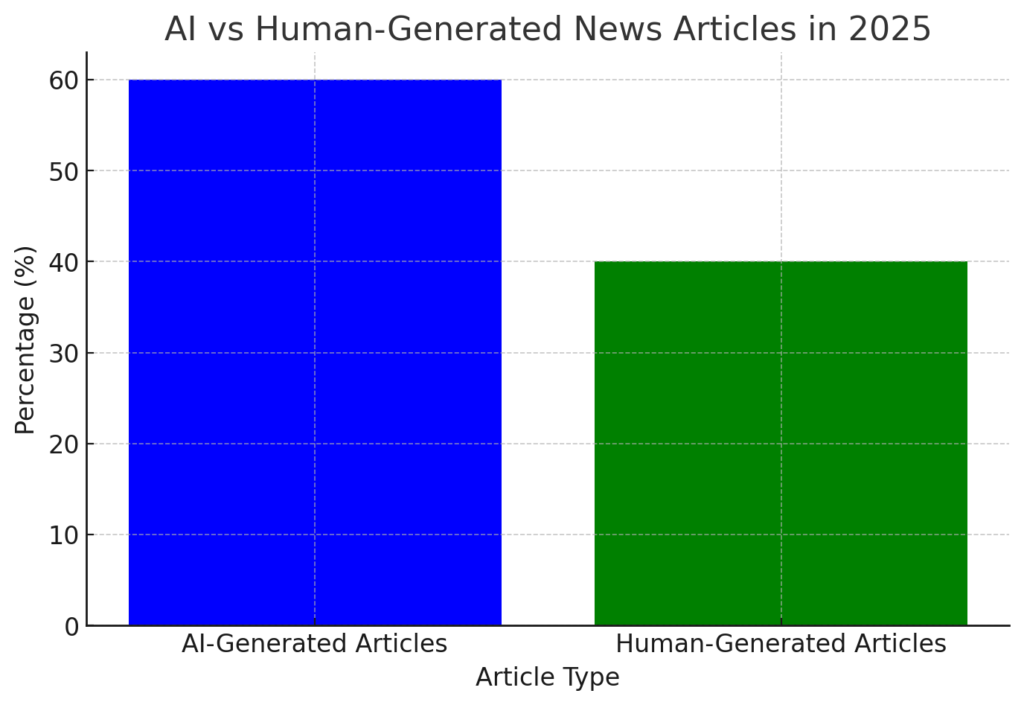 AI-Written Content Now Dominates 60% of News Articles—What It Means for Media in 2025 1 AI’s Dominance in the Media Industry