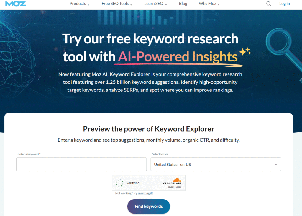 Moz Keyword Explorer