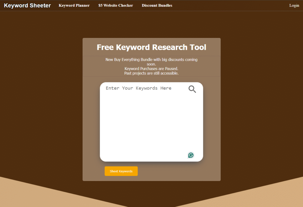 Keyword Sheeter