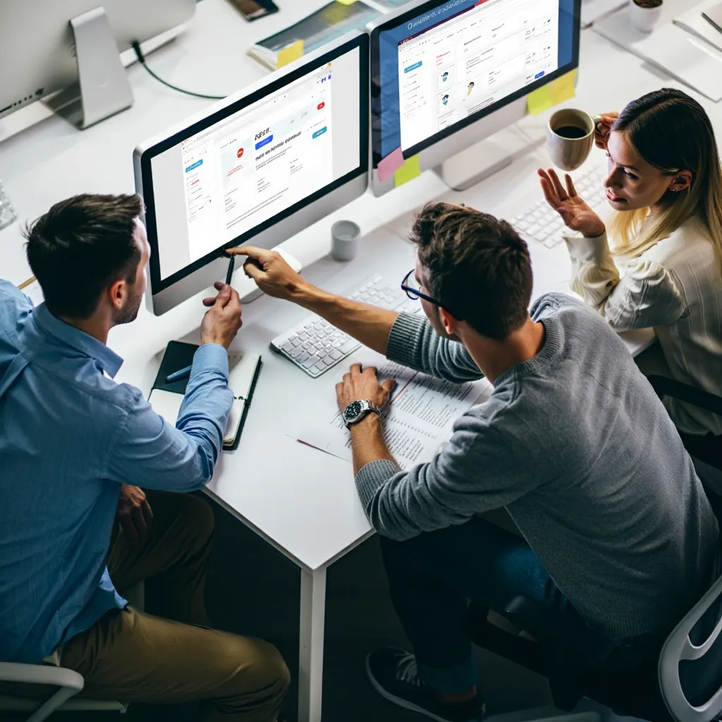 Team working on SEO and brand