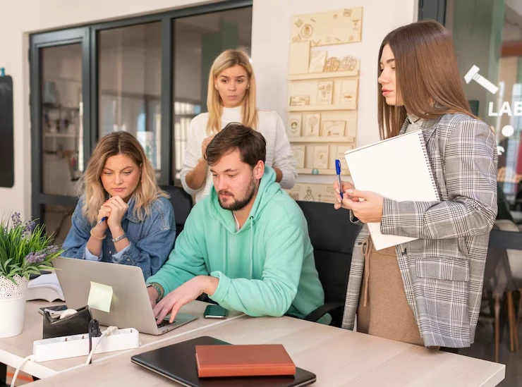 team working in office seo