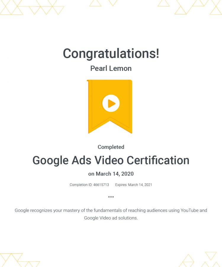 Ads Video Certification - Google